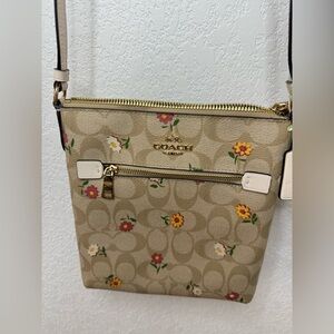 Coach Tan Floral Crossbody Bag